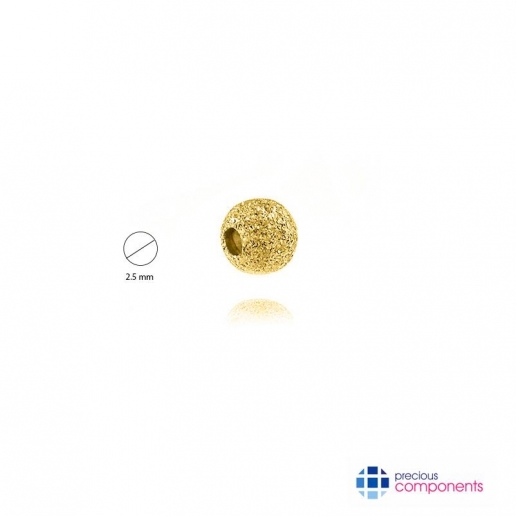 10K Yellow Gold Stardust Bead 2.5 mm 2 holes - Precious Components